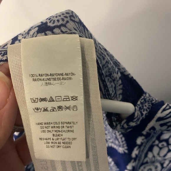 Free People Blue Paisley Short Sleeve Open Kimono Size Small Boho Lightweight - Picture 9 of 13